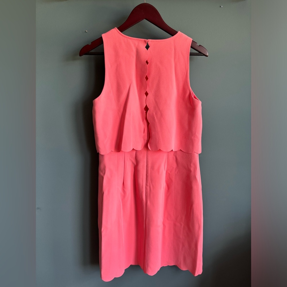 Loft Coral Pink Scalloped Dress - Picture 4 of 10